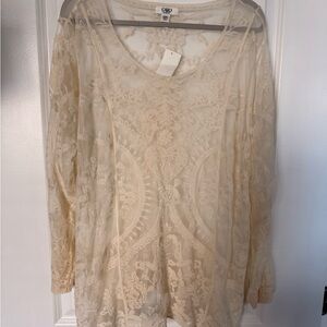 Sheer Lace Long Sleeve Top